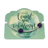 Count your Blessings - Gratitude Blessing  Bracelet - 10mm Gemstones (Various) - Silver Plate - Gift Idea