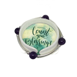 Count your Blessings - Gratitude Blessing  Bracelet - 10mm Gemstones (Various) - Silver Plate - Gift Idea