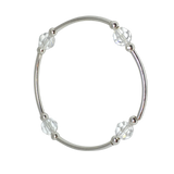Count your Blessings - Gratitude Blessing Bracelet (Birthstone) - April DIAMOND 8mm - Sterling Silver