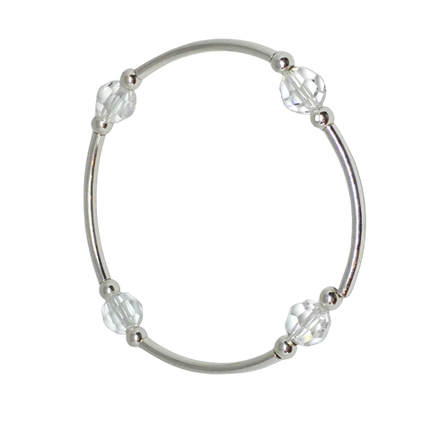 Count your Blessings - Gratitude Blessing Bracelet (Birthstone) - April DIAMOND 8mm - Sterling Silver