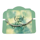 Count your Blessings - Gratitude Blessing Bracelet (Birthstone) - April DIAMOND 8mm - Sterling Silver