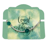 Count your Blessings - Gratitude Blessing Bracelet (Birthstone) - December BLUE ZIRCON 8mm - Sterling Silver
