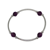 Count your Blessings - Gratitude Blessing Bracelet (Birthstone) - February AMETHYST 8mm - Sterling Silver