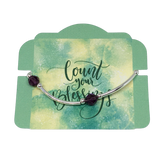 Count your Blessings - Gratitude Blessing Bracelet (Birthstone) - February AMETHYST 8mm - Sterling Silver