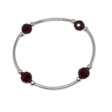 Count your Blessings - Gratitude Blessing Bracelet (Birthstone) - January GARNET 8mm - Sterling Silver