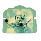 Count your Blessings - Gratitude Blessing Bracelet (Birthstone) - January GARNET 8mm - Sterling Silver