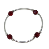July RUBY Birthstone Bracelet - Swarovski Crystal – 8mm - Sterling Silver