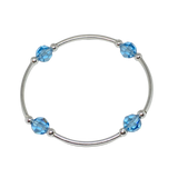 Count your Blessings - Gratitude Blessing Bracelet (Birthstone) - March AQUAMARINE 8mm - Sterling Silver