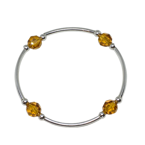 November TOPAZ Birthstone Bracelet - Swarovski Crystal – 8mm - Sterling Silver