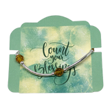 Count your Blessings - Gratitude Blessing Bracelet (Birthstone) - November TOPAZ 8mm - Sterling Silver