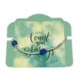 Count your Blessings - Gratitude Blessing Bracelet (Birthstone) - September SAPPHIRE 8mm - Sterling Silver