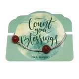 Count your Blessings - Gratitude Blessing Bracelet - Red Carnelian 10mm - Sterling Silver