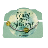 Count your Blessings - Gratitude Blessing Bracelet - Citrine 10mm - Sterling Silver