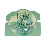 Count your Blessings - Gratitude Blessing Bracelet - Clear Crystal Quartz 10mm - Sterling Silver