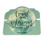 Count your Blessings - Gratitude Blessing Bracelet - Clear Crystal Quartz Faceted 10mm - Sterling Silver