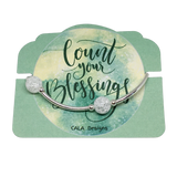 Count your Blessings - Gratitude Blessing Bracelet - Crackle Quartz 10mm - Sterling Silver