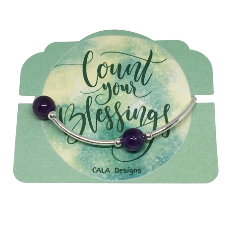 Count your Blessings - Blessing Bracelet - Dumortierite 10mm - Sterling Silver
