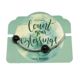 Count your Blessings - Gratitude Blessing Bracelet - Garnet 10mm - Sterling Silver