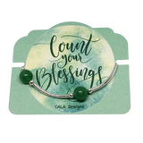 Count your Blessings - Gratitude Blessing Bracelet - Green Aventurine 10mm - Sterling Silver