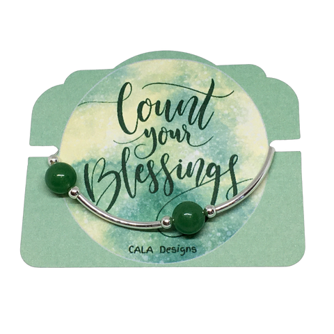 Count your Blessings - Blessing Bracelet - Green Aventurine 10mm - Sterling Silver