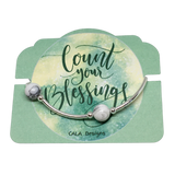 Count your Blessings - Gratitude Blessing Bracelet - Howlite 10mm - Sterling Silver