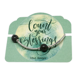 Count your Blessings - Gratitude Blessing Bracelet - Labradorite 10mm - Sterling Silver