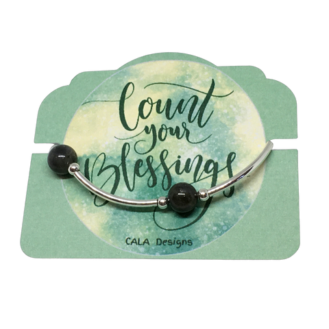 Count your Blessings - Blessing Bracelet - Labradorite 10mm - Sterling Silver