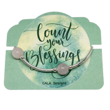 Count your Blessings - Gratitude Blessing Bracelet - Rose Quartz 10mm - Sterling Silver