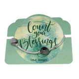 Count your Blessings - Gratitude Blessing Bracelet - Rutilated Quartz 10mm - Sterling Silver