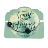 Count your Blessings - Gratitude Blessing Bracelet - Sodalite 10mm - Sterling Silver