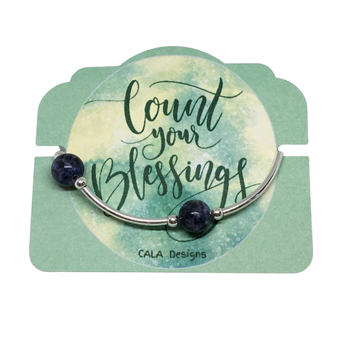 Count your Blessings - Blessing Bracelet - Sodalite 10mm - Sterling Silver