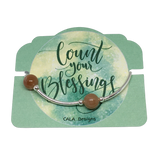 Count your Blessings - Gratitude Blessing Bracelet - Sunstone 10mm - Sterling Silver