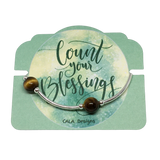 Count your Blessings - Gratitude Blessing Bracelet - Tigers Eye 10mm - Sterling Silver