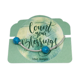 Count your Blessings - Gratitude Blessing Bracelet - Turquoise 10mm - Sterling Silver
