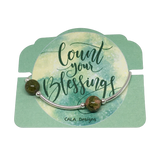 Count your Blessings - Gratitude Blessing Bracelet - Unakite 10mm - Sterling Silver