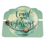 Count your Blessings - Gratitude Blessing Bracelet - Brown Zebra Jasper 10mm - Sterling Silver