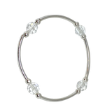 Count your Blessings - Gratitude Blessing Bracelet (Birthstone) - April DIAMOND 8mm - Sterling Silver