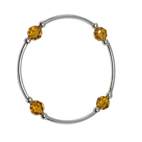 Count your Blessings - Gratitude Blessing Bracelet (Birthstone) - November TOPAZ 8mm - Sterling Silver