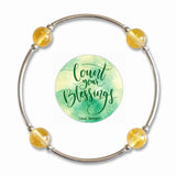 Count your Blessings - Gratitude Blessing Bracelet - Citrine 10mm - Sterling Silver