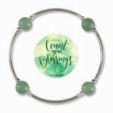 Count your Blessings - Gratitude Blessing Bracelet - Green Aventurine 10mm - Sterling Silver