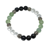 Cleansing your Aura (Negative Energy) Healing Crystal Gemstone Bracelet - Handcrafted - Clear Quartz, Labradorite and Fluorite  8mm