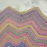 12 Point Star Round Ripple Blanket - Baby Kids Blanket - PINK Multicoloured - Hand Crocheted