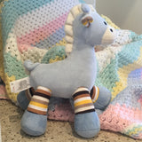 Beautiful RAINBOW Baby Cot or Pram Blanket - Christening - Baby Gift - Throw -- Hand Crocheted