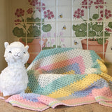 Beautiful RAINBOW Baby Cot or Pram Blanket - Christening - Baby Gift - Throw -- Hand Crocheted