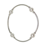 Count your Blessings - Blessing Bracelet (Birthstone) - June WHITE PEARL 8mm - Sterling Silver