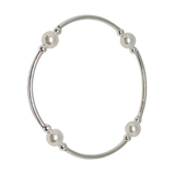 Count your Blessings - Blessing Bracelet (Birthstone) - June WHITE PEARL 8mm - Sterling Silver