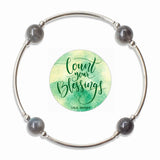 Count your Blessings - Gratitude Blessing Bracelet - Labradorite 10mm - Sterling Silver