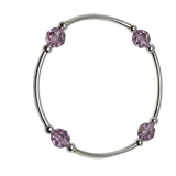 Count your Blessings - Gratitude Blessing Bracelet (Birthstone) - June LIGHT AMETHYST 8mm - Sterling Silver