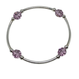 Count your Blessings - Gratitude Blessing Bracelet (Birthstone) - June LIGHT AMETHYST 8mm - Sterling Silver
