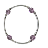 Count your Blessings - Gratitude Blessing Bracelet (Birthstone) - June LIGHT AMETHYST 8mm - Sterling Silver